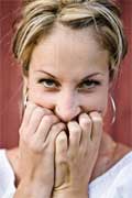 Woman with Hands on Mouth Woman with Hands on Mouth